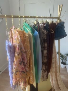 REVOLVE Mixed Mini Dress Lot in Mustard, Lilac, Mint, Aqua, Brown, Cream